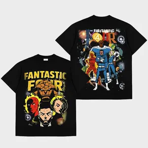 Fantastic Four Premium Cotton T-Shirt, First Family Superhero Graphic Shirt, Mr. Fantastic Human Torch Thing Invisible Woman Shirt, Superhero T-Shirt, Comic Book Fans T-Shirt, Superhero Graphic Tee