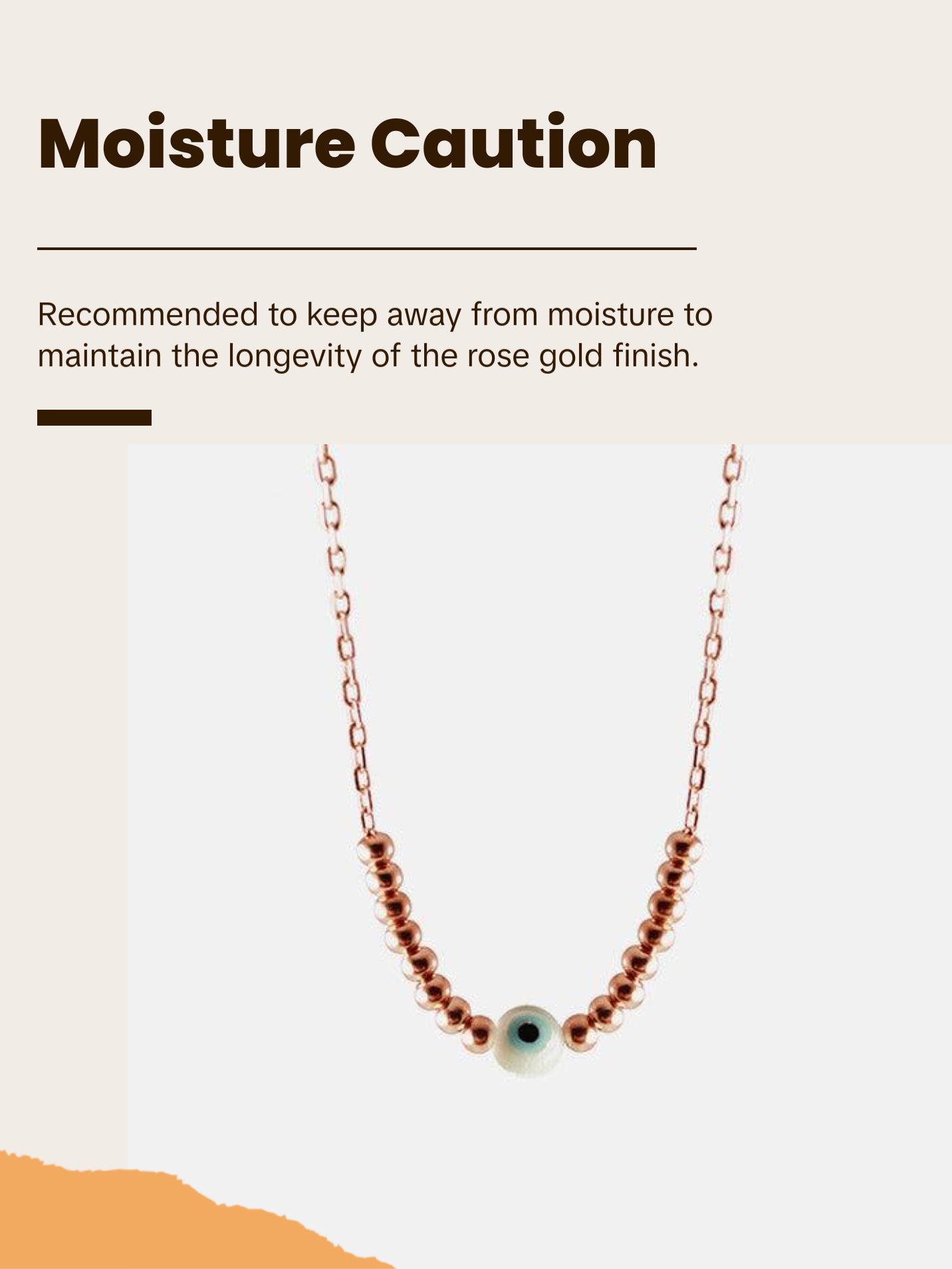 Rosy Beaded Blue Eye Necklace