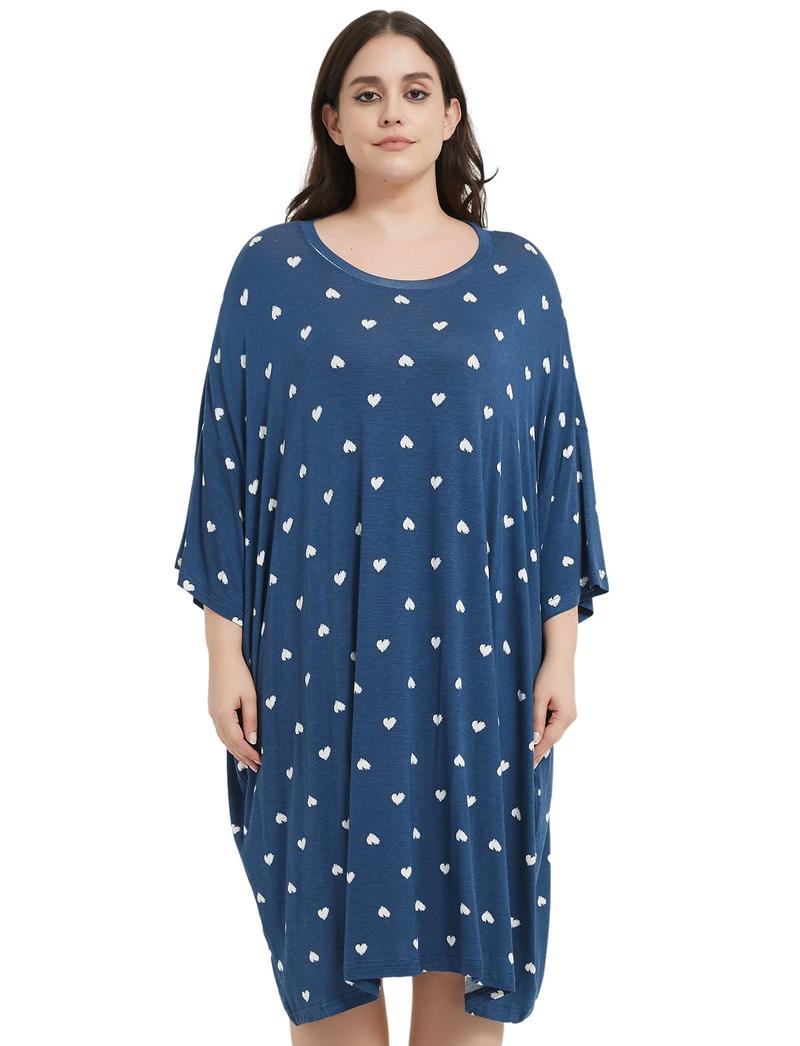 KFUBUO Plus Size Nightgowns for Women Oversized Sleep Shirts Bamboo Viscose Sleep Tee Short Sleeves Print Sleepwear With Pocket Comfortable Cute Fits S-5XL Pajamas Loungewear Soft Stretchy KFUBUO Plus Size Nightgowns for Women Oversized Sleep Shirts Bamboo Viscose Sleep Tee Short Sleeves Print Sleepwear With Pocket Comfortable Cute Fits S-5XL Pajamas Loungewear Soft Stretchy