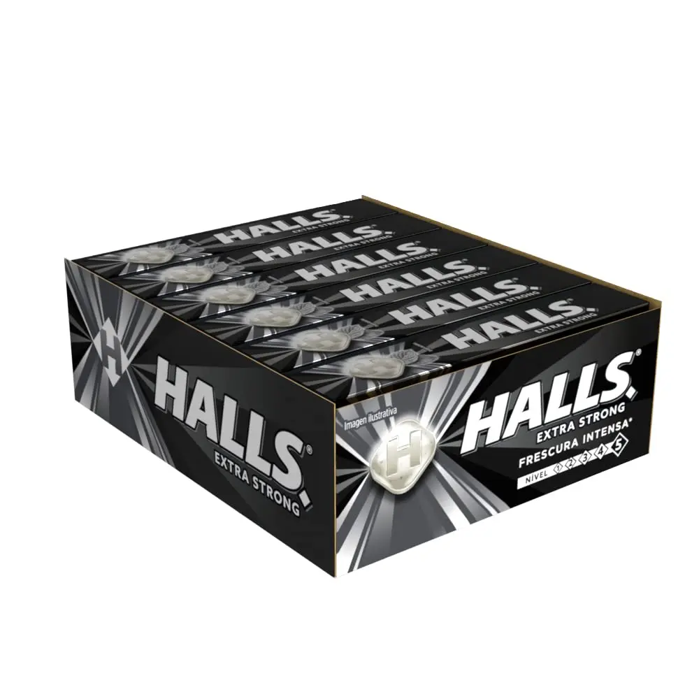 Halls Black Extra Strong Flavor Mexican Candy (12 pack)