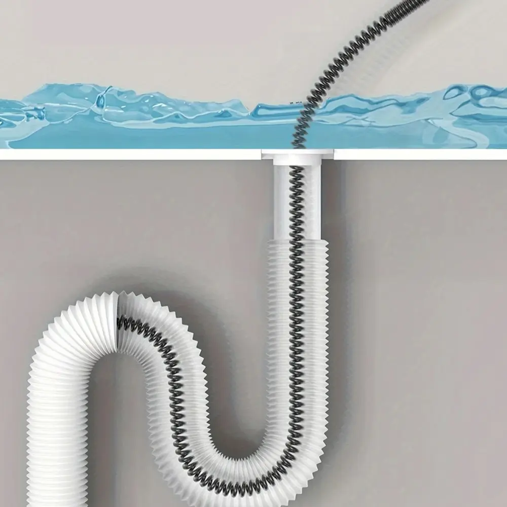 1pc household electric drill pipe, dredge sewer toilet dredge, spring toilet floor drain, kitchen dredge tool, durable, space-saving design, 39.37-inch Long Multipurpose Unclogger