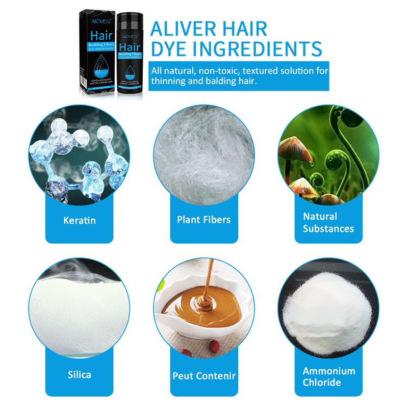 Aliver  Hair Building Fibers- for Thinning Hair，for Man and Wome Sweatproof n Powder No Stains Covering Haircare