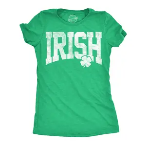 Womens Funny T Shirts Irish Collegiate Sarcastic St Patricks Day Tee For Ladies Funny Womens T Shirts Cute Vintage Fashion Casual Ladies T-Shirt Gift Saint Patrick's Day Tops for Women Women's Novelty Tees Green -