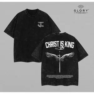 Christian washed T-shirt, Jesus T-shirt, Jesus T-shirt, Easter T-shirt, Christian clothing street wear gym men's oversized top for men and women