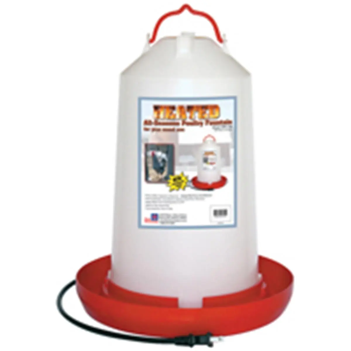Farm Innovators HPF-100 3G Heated Plastic Poultry Fount, Warm Water Feeding Tool for Farm Poultry Animals
