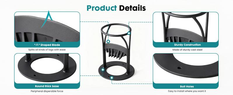 Wood Splitting Wedges Manual Firewood Kindling Splitter for Wood Cast Iron Log Splitting Wedge Simple and Safe Wood Splitting Tool Ideal for Camping and Picnics