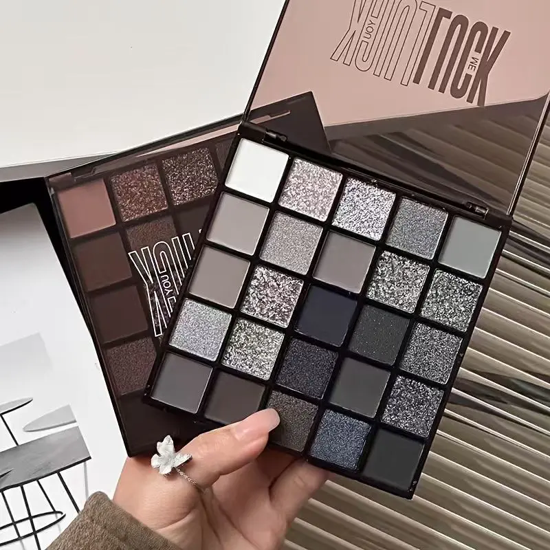 Smoky Eyeshadow Palette | Cool Tone Dark Glam Look Glitter Black Eyeshadow  | Punk Gothic Makeup All Matte & Shimmer Eyeshadow | Long-lasting Waterproof