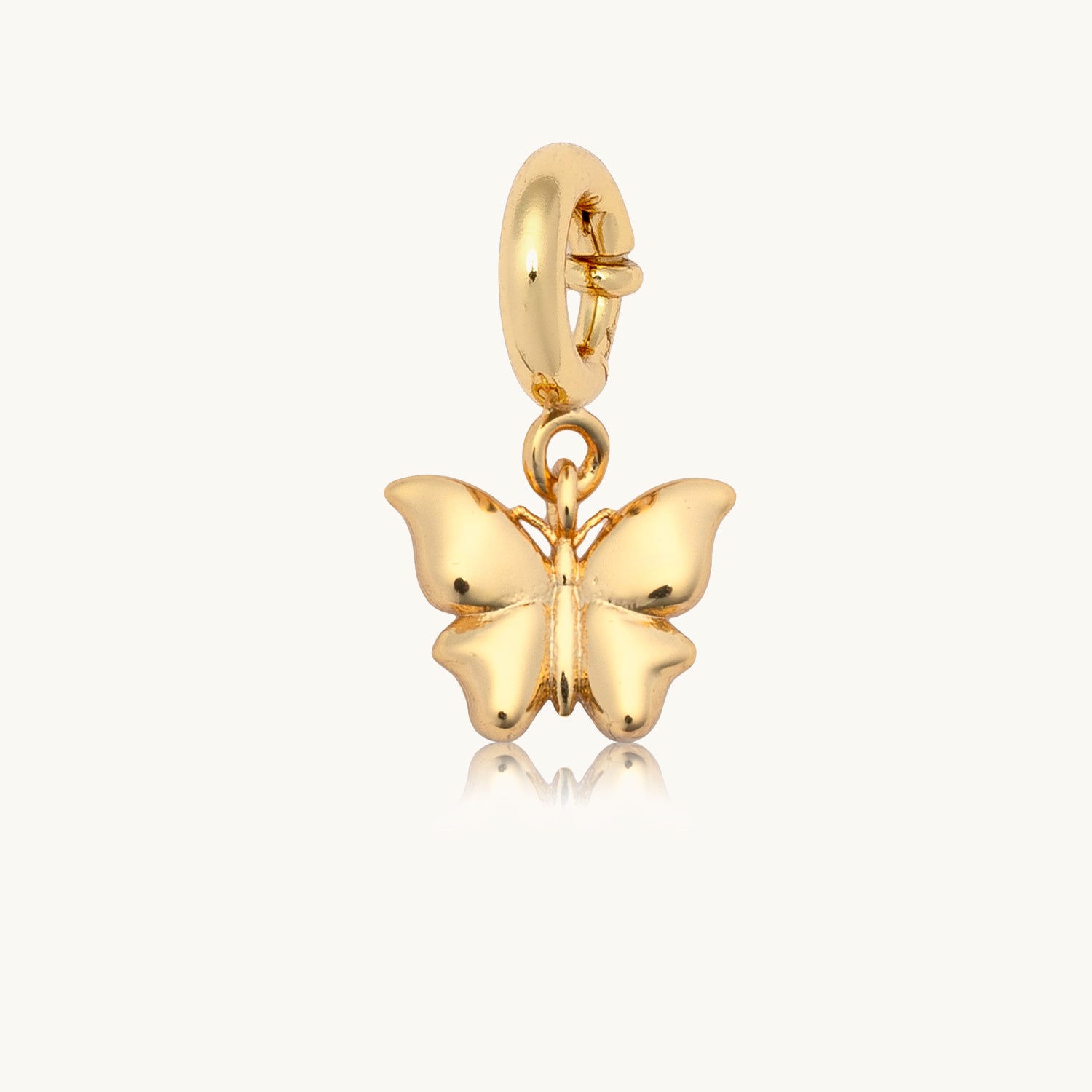 Little Words Project, Puffy Butterfly Charm, Multi-Use Jewelry Accessory, 14K Gold-Plated Brass, 0.3" Charm