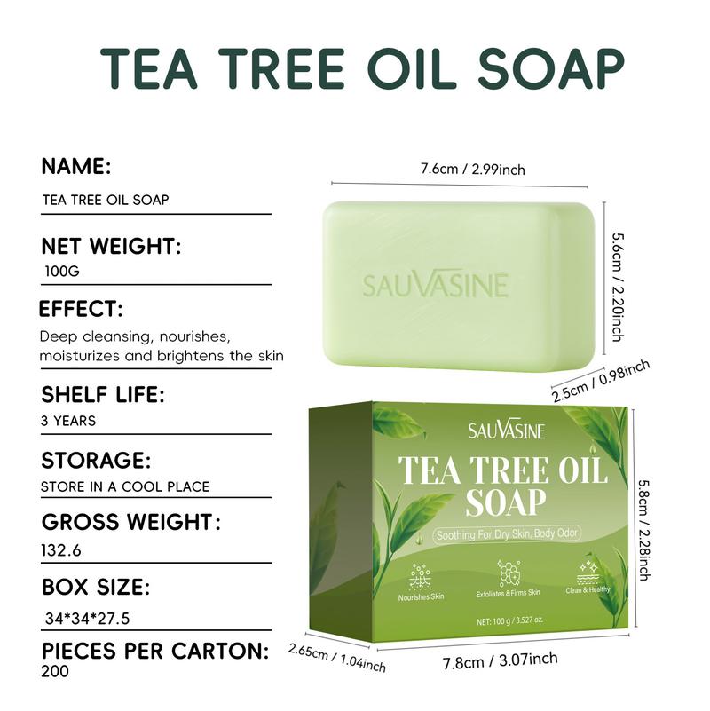 Tea Tree Oil Soap, Tea Tree Relief Soap Bar, with Tea Tree Oil & Coconut Oil & Witch Hazel, Deep Pore Cleansing, Natural Herbal Foot Soaps Bar for Men & Women