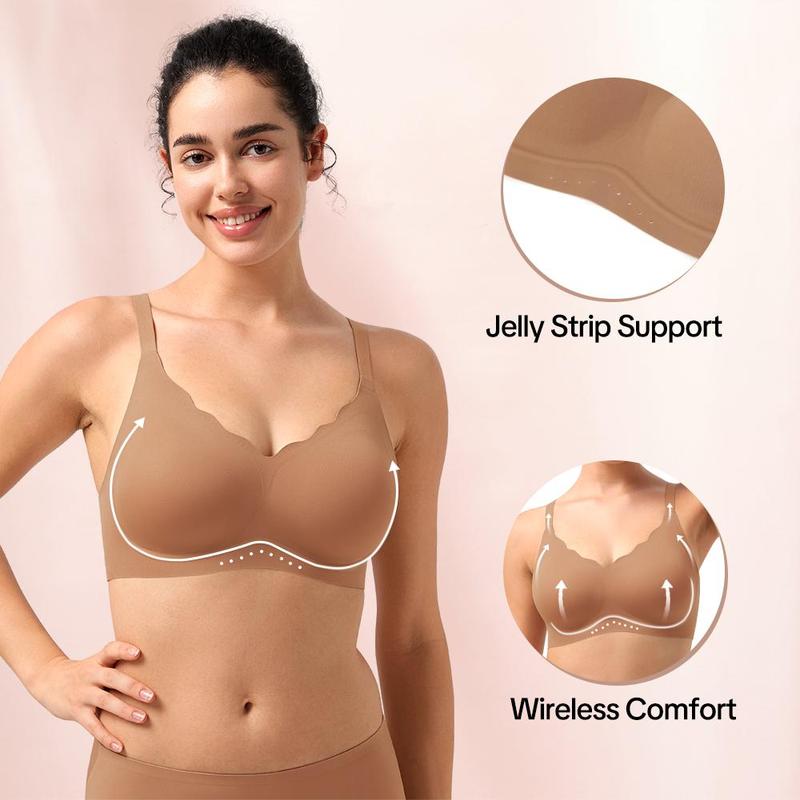 HSIA Elle AllDay Comfort Wireless Buttery Soft Jelly Seamless No Underwire Full Coverage Supportive T-shirt Bra Everyday Bra