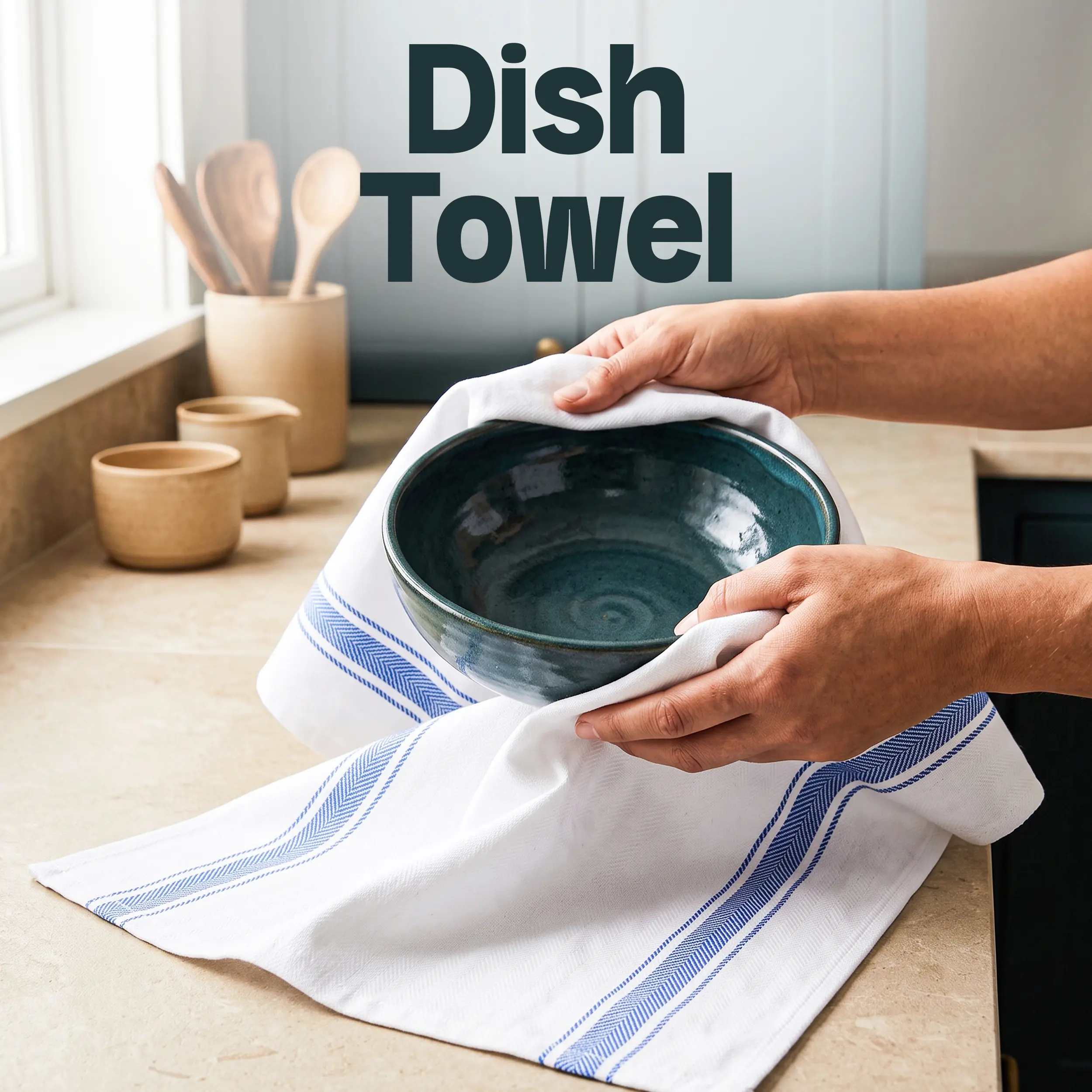 Kichly Dish Towels  – 100% Cotton Absorbent Kitchen Cleaning Lightweight Towels Soft Lint-Free 15x25 Inch