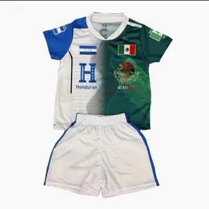 Honduras & México Soccer Set White & Green Unisex Jersey Shorts