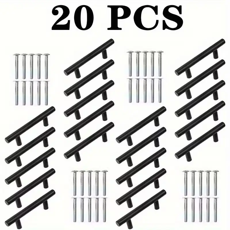 20-Pack Stainless Steel Cabinet Handles, Solid Metal Drawer Pulls, Hole Spacing 3/5.04/6.3 Inches (96/128/160 Mm), Furniture Hardware, Door Hardware