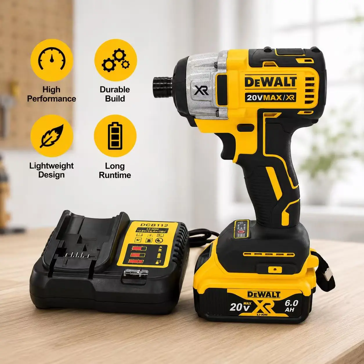 Dewalt DCD887 20V Max Brushless Electric Impact Driver Drill, 3250RPM Speed, 1/4 Inch Power Tool for Drilling, Drill Screws, with Charger, Brushless Motor