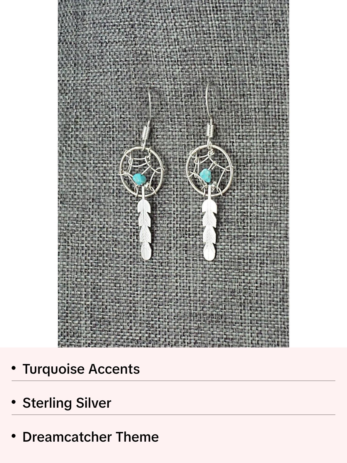 Turquoise & Sterling Silver Earrings - Helena Yazzie