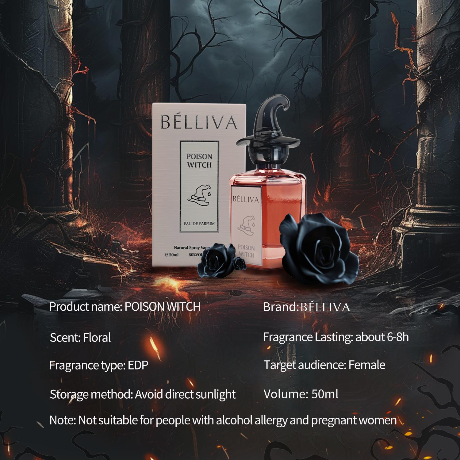 BELLIVA Women's Eau de Perfume 50ml - Long Lasting Floral Fragrance with Orange Blossom, Jasmine & Vanilla Notes