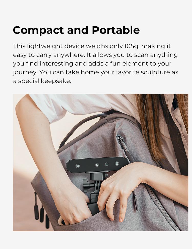 Creality CR-Scan Ferret Pro 3D Scanner with 0.1mm Accuracy, WiFi 6, Anti-Shake 3D Imaging, 24-Bit Color, Scan Black/Metal, Portable, Low Power