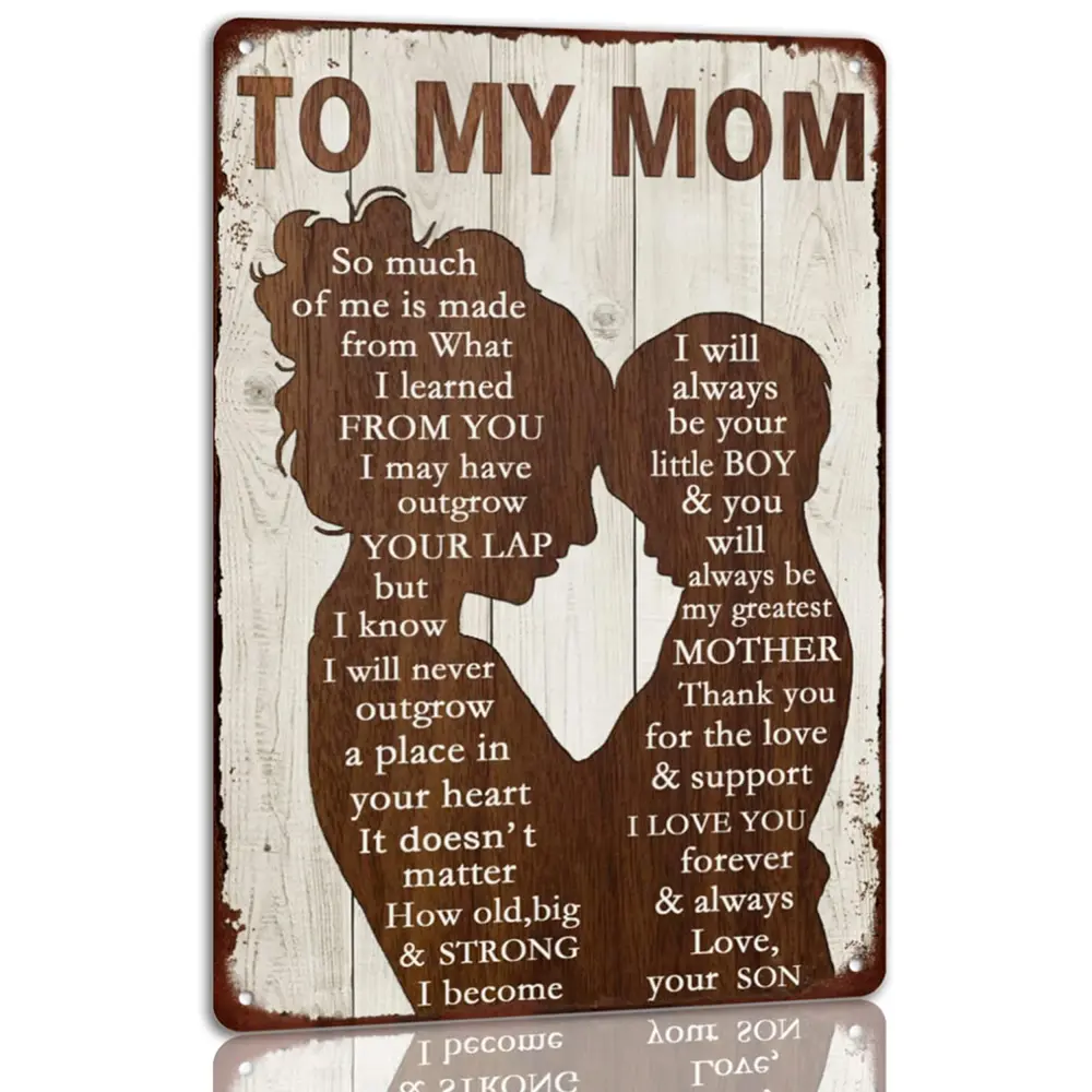 8x12 inch Vintage Aluminum Metal Plaque  Mom, a Mother's Day/Birthday Gift from a Daughter, Durable, Rust-resistant Aluminum, Ideal  Home Wall Decoration for