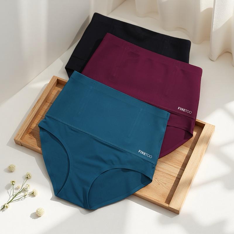 FINETOO 3PCS High Waisted Underwear For Women Nylon Seamless Briefs Everyday Comfort Lingerie Bridal Cute Panties S-3XL  Womenswear Elastic SpringStatements