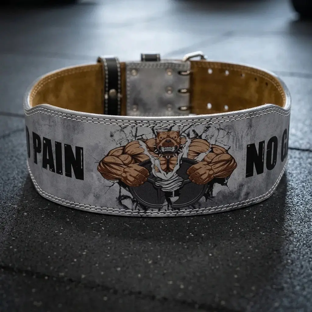 PrimeFit Heavy-Duty Weightlifting Belt – “Violent Dog” Design for Squats & Deadlifts