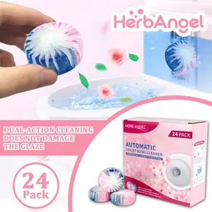 24 Dual Color & Dual Effect Automatic Toilet Bowl Cleaners Tablets （home essentials Effective Cleaning Solution