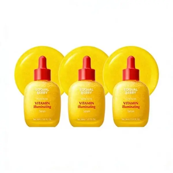 3pcs EQQUALBERRY Vitamin IlluminatingSerum -Brightening Vitamin C Serum withNiacinamide |Strengthens skin barrier IHydrates using Ceramide and HyaluronicAcid, 1.01oz / 30ml