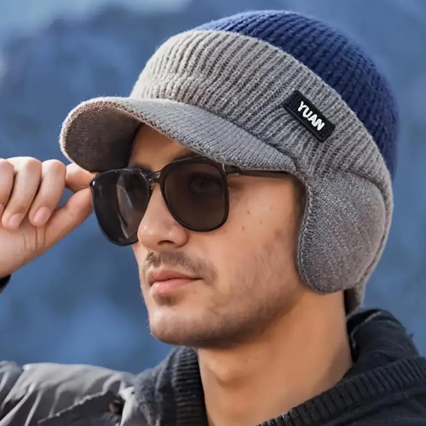 Velvet wool hat, ear protection knitted warm duckbill hat, cold and windproof warm ear protection hat