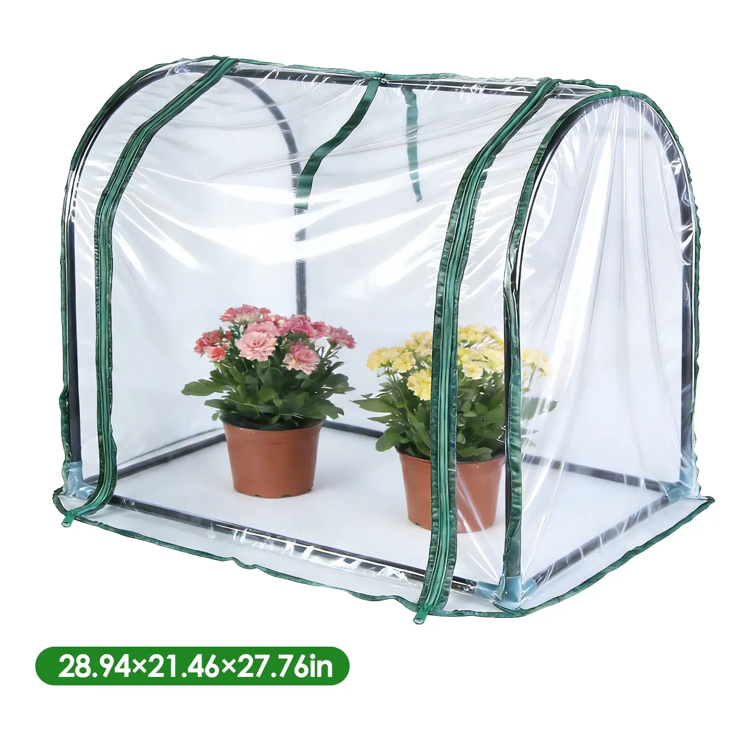 Rectangle Mini Greenhouse (28.94"x21.46"x27.76") - Lightweight Powder-Coated Metal Steel Tabletop Tent with Zipper, Translucent Design, Tool-Free Assembly, Traps Heat/Humidity for Spring Seed Starting (Home Improvement Garden Supplies)
