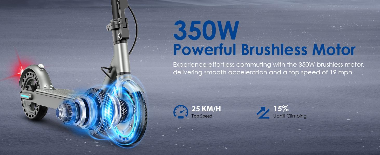 D8 Foldable Electric Scooter for Adults & Teens, 350W Motor, 19 MPH Top Speed, 15-18 Miles Range, 8.5" Solid Tires, APP Control, Portable Commuting Scooter