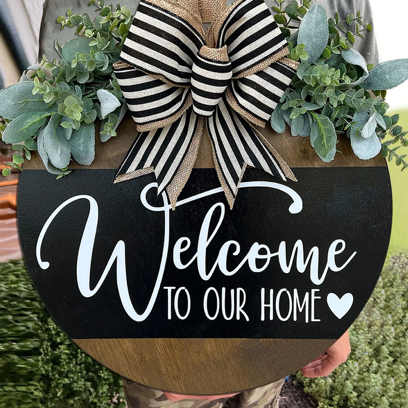 Welcome Door Front Door Decor, Welcome Door Sign, Welcome Door Wreath, Welcome Door Hanger, Home Sweet Home Door Hanger, Wood Home Sign, Welcome Decoration