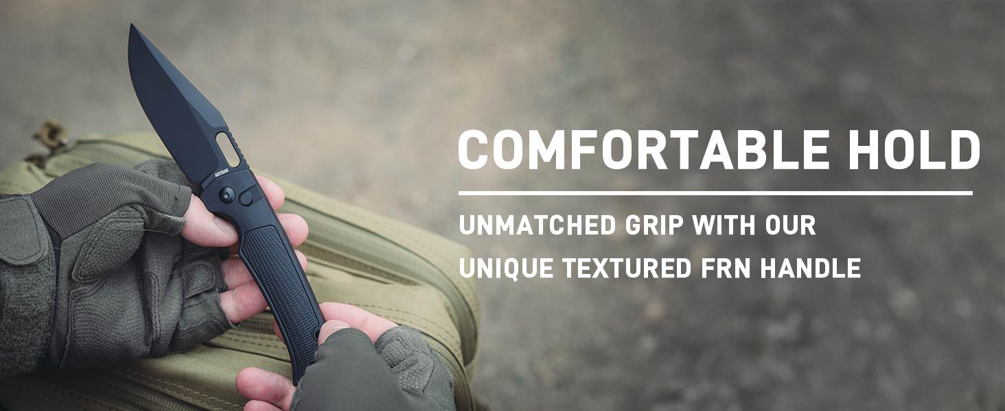 Artisan Cutlery Revel Folding Pocket Tool Knife AR-RPM9 Blade FRN Handle Outdoor Hunting Knives for Christmas gift, Camping, Hunting and Survival Gear Survival Equipment Set