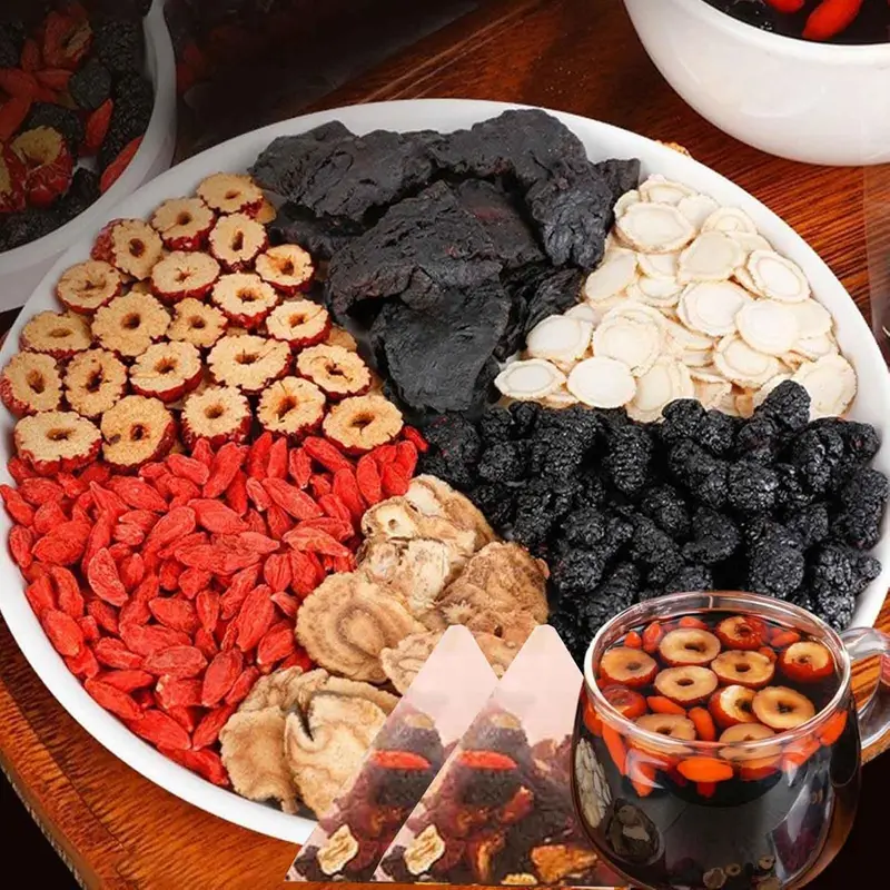 Unique Kidney Tea Formula: Ginseng Five Treasures Tea - Natural Herbal Tea - A Healthy Blend of Natural Ingredients Including Ginseng Maca Goji Berries and More-Suitable as a Health Beverage For both Men and Women