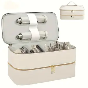 Carrying Case for Hair Dryer, Double-Layer Travel Storage Bag, Also for Shark Flexstyle FlexFusion/Dyson Airwrap Styler and Attachments（Only bag)