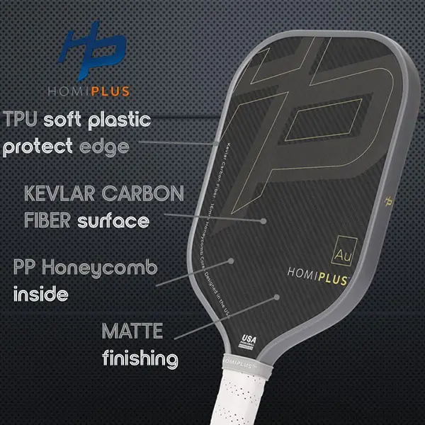 HomiPlus AU Series Pickleball Paddle, USAPA Approved Kevlar 16mm Paddle for Spin & Control