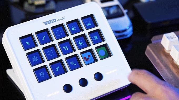 VSDINSIDE M18 V3 Macro Keypad, Stream Controller Deck Gaming Streaming Shortcut Keyboard, 18 Programmable Keys Customizable Visual AI Pad USB Soundboard for OBS, YouTube, Desk Office Setup, Laptop, PC, Mac