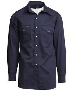 Lapco Men's Fr Solid Long Sleeve Snap Western Work Shirt - Inv7ws Sm-2Xl