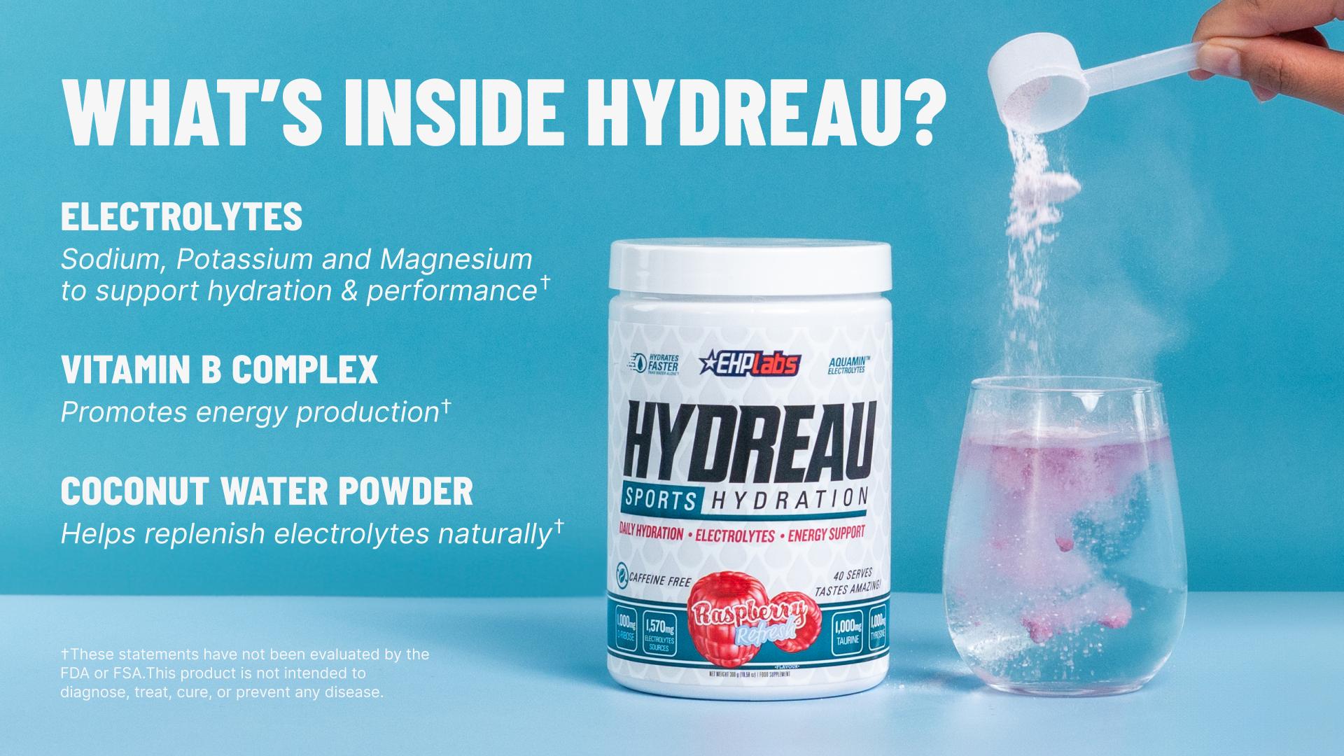 Summer Gear Up x Hydreau Sports Hydration | 40 Serves | Electrolytes & Coconut Water | Magnesium Recovery Blend | Natural Energy Drink Mix