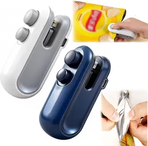 Mini Bag Sealer with Cutter and Magnet,Magnetic Portable Plastic Bag Sealer for Snacks, Portable Resealer Machine for Chip, Plastic Bags Food Storage Snacks