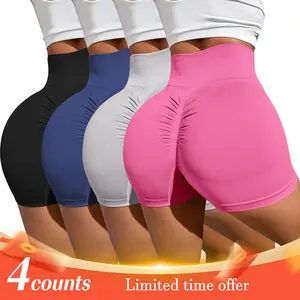 TCVC Women solid color High Waist Sports Shorts Spring Summer, Casual Comfy Breathable Skinny Athleisure Casual Shorts forYoga Gym Workout Running,Ladies Sports wear for Spring and Summer