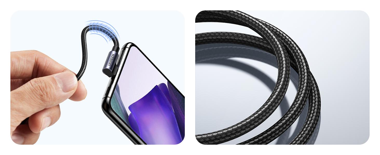 UGREEN 90-Degree USB to USB-C Cable, Fast Charging for iPhone 17/16 Pro Max/Plus, Android. Durable Cellphone Charger Cord -Deals for You,September Restock，TikTokShopBlackFriday ,TikTokShopHolidayHaul