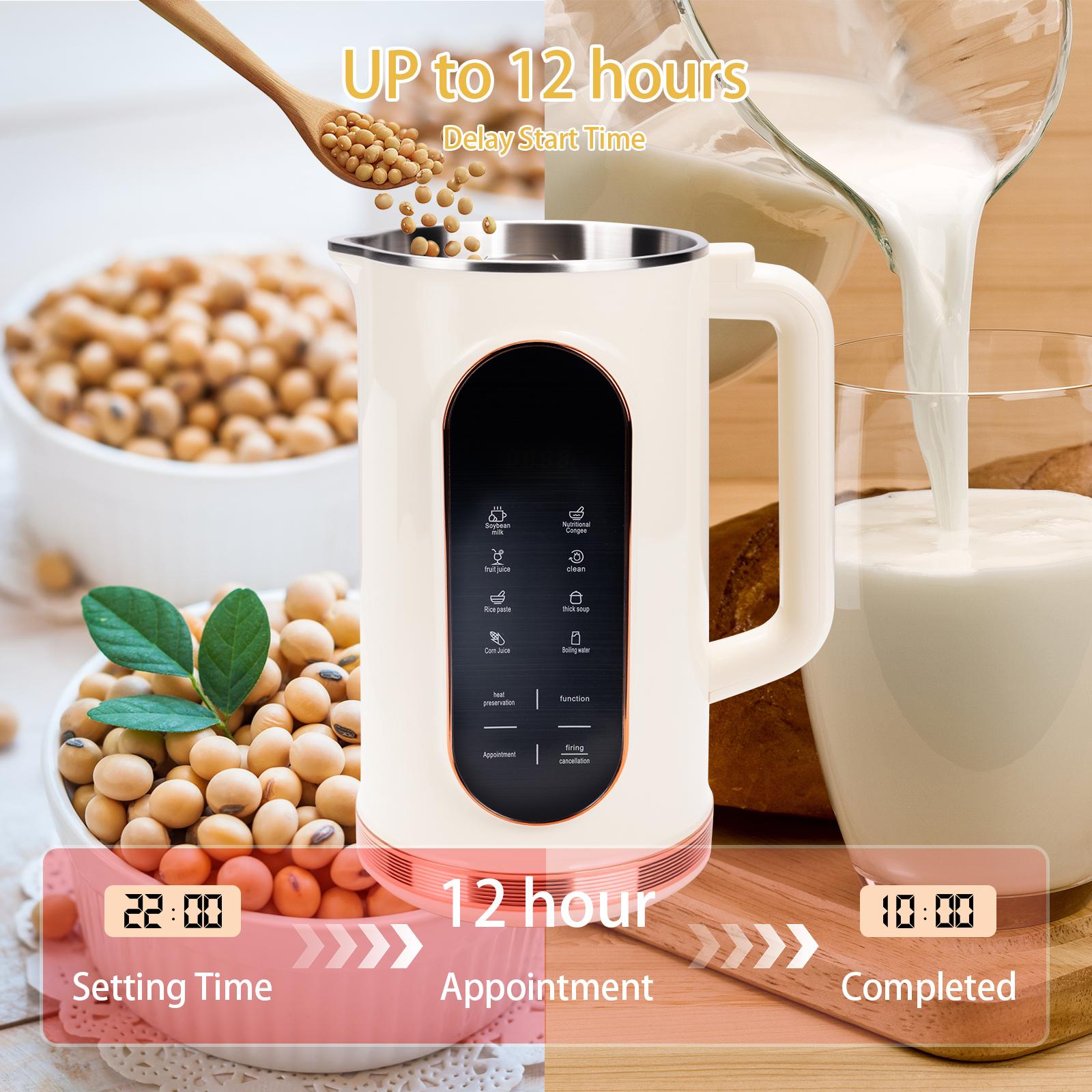 Nut Milk Maker, 48z/1500ml  Automatic 8 in 1 Soy Milk Maker Machine, Homemade Nutritious Drinks, Plant Based Milk, Juice, Baby