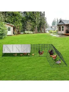 Large Metal Chicken Co Op With Run - Heavy-Duty Outdoor Portable Chicken Tractor With Waterproof Cover, Predator-Proof Poultry Enclosure For Hens, Ducks, Rabbits