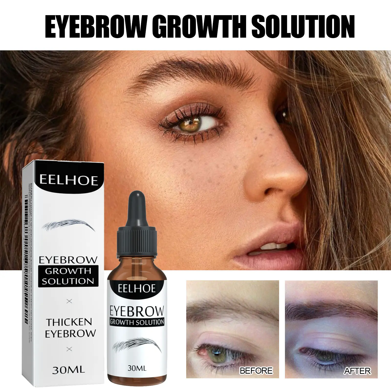 Eyebrow Conditioning Oil for Thicker, Fuller Brows - Lightweight Hydration Treatment to Improve Smoothness - For Men & Women, Healthy, Tidy, Daily Care, Cosmetic, Makeup, Ginseng, Moisturizing, Thicker Brows, Natural Eyebrow Care, Lightweight, Non-Greasy,