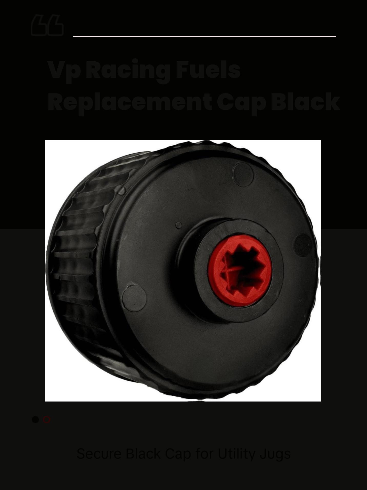 VP Racing Fuels Replacment Cap for Plastic Utility Jug Black VP Racing Fuels Replacment Cap for Plastic Utility Jug Black