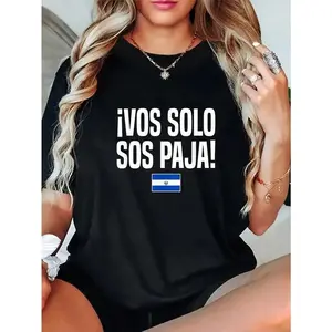 cotton Vos Solo Sos Paja Salvadoran Slang El Salvador Flag T-Shirt casual Fashion graphic tees women