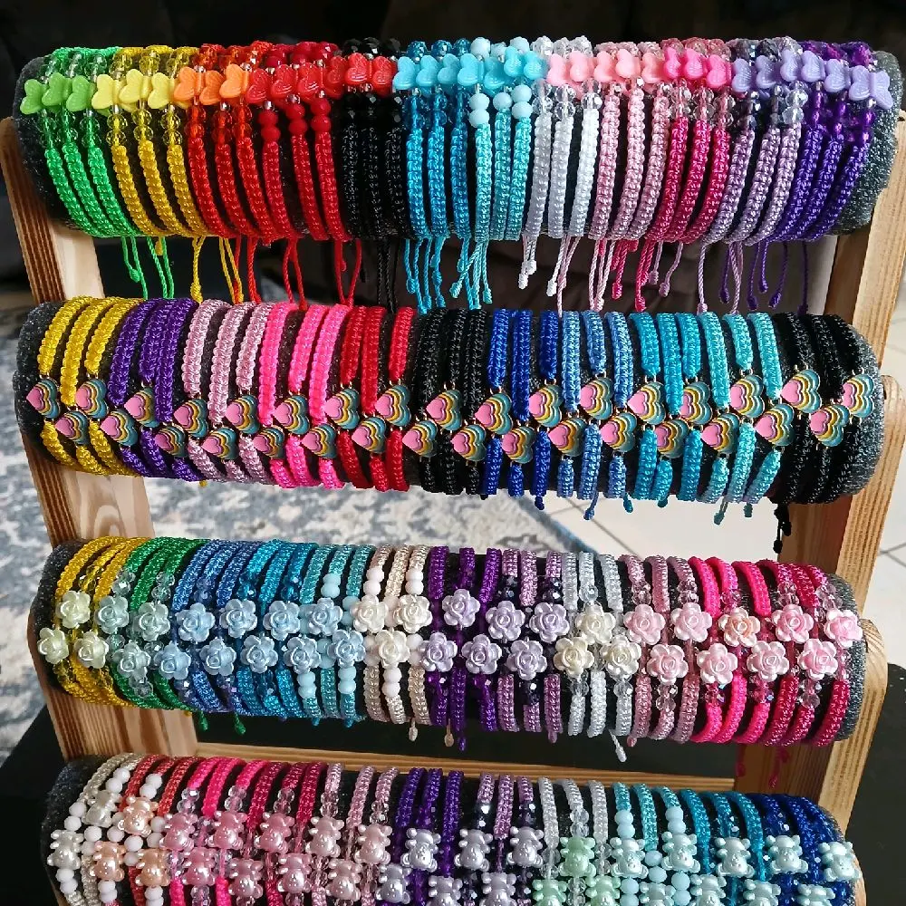 Handcrafted Thread Bracelets with Charms - Vibrant Color Options for Everyday Wear