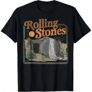 Easter Resurrection T-Shirt Celebrating the Stone Being Rolled Away and Christ's Resurrection Retro Christian Design