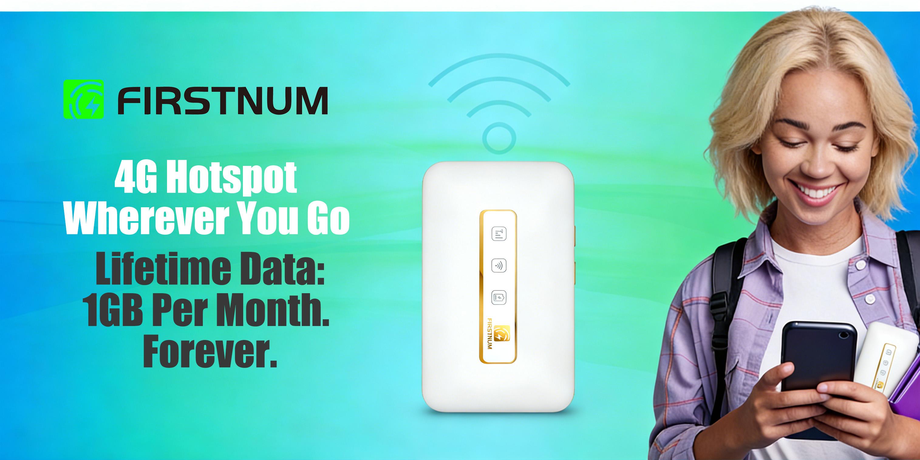 FIRSTNUM M5 Global eSIM Hotspot Auto-Switch AT&T/T-Mobile/Verizon 150Mbps 4G LTE FCC Certified Pocket-Sized for Airport RV Tinder Date Rescue Free 1GB Data Every month