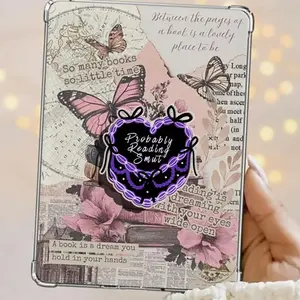 Probably Reading Smut Cake Coquette Black Heart Bow Magnetic Kindle Grip Book Lover Cute Bookish Kindle Accessories Phone Holder PopSocket Phone Grip Magnetic Pop Socket Phone Grip