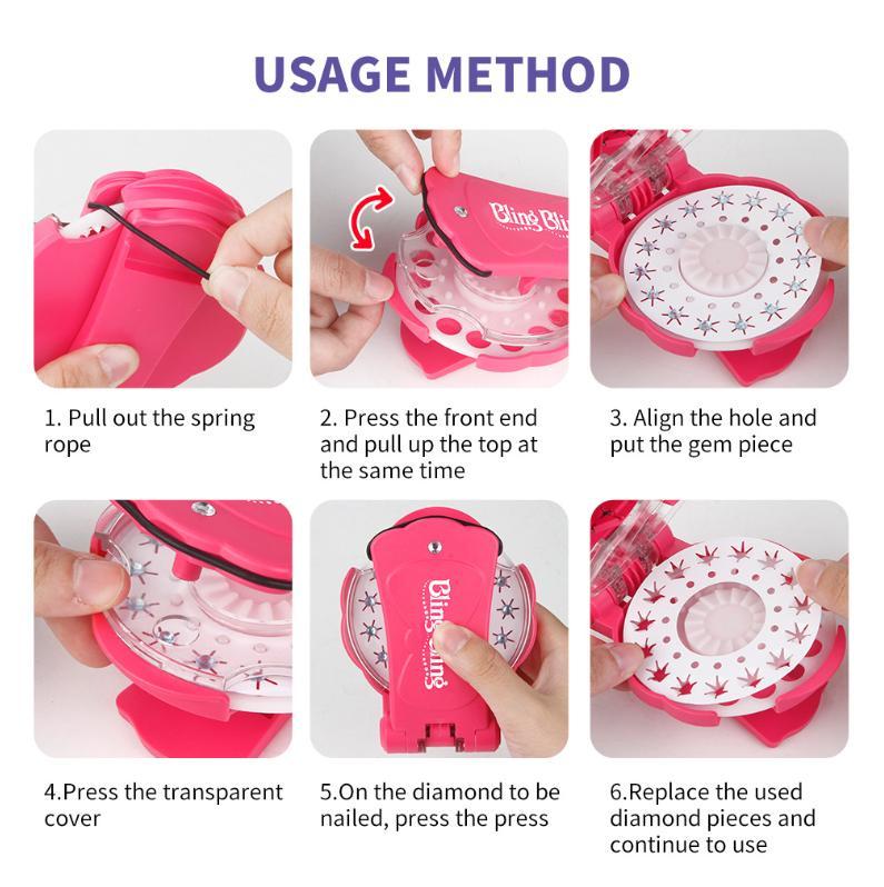 Glitter Diamond Styling Tools Hair Gemstone Styling Set+180 colorful gemstones to light up girls' hair,clothes,accessories,etc,, birthday gift for all hair types/hairstyles-Hair Care, No Heat Required Hair StylingAccessories,Mobile phone diamonds